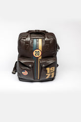 Sac à dos en cuir Steve McQueen Matt 7 marron foncé